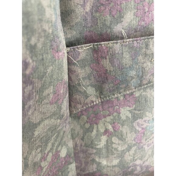 London Fog Womens Size 18W/18 1/2 Purple Floral Lined Trench Coat Duster - Picture 8 of 11